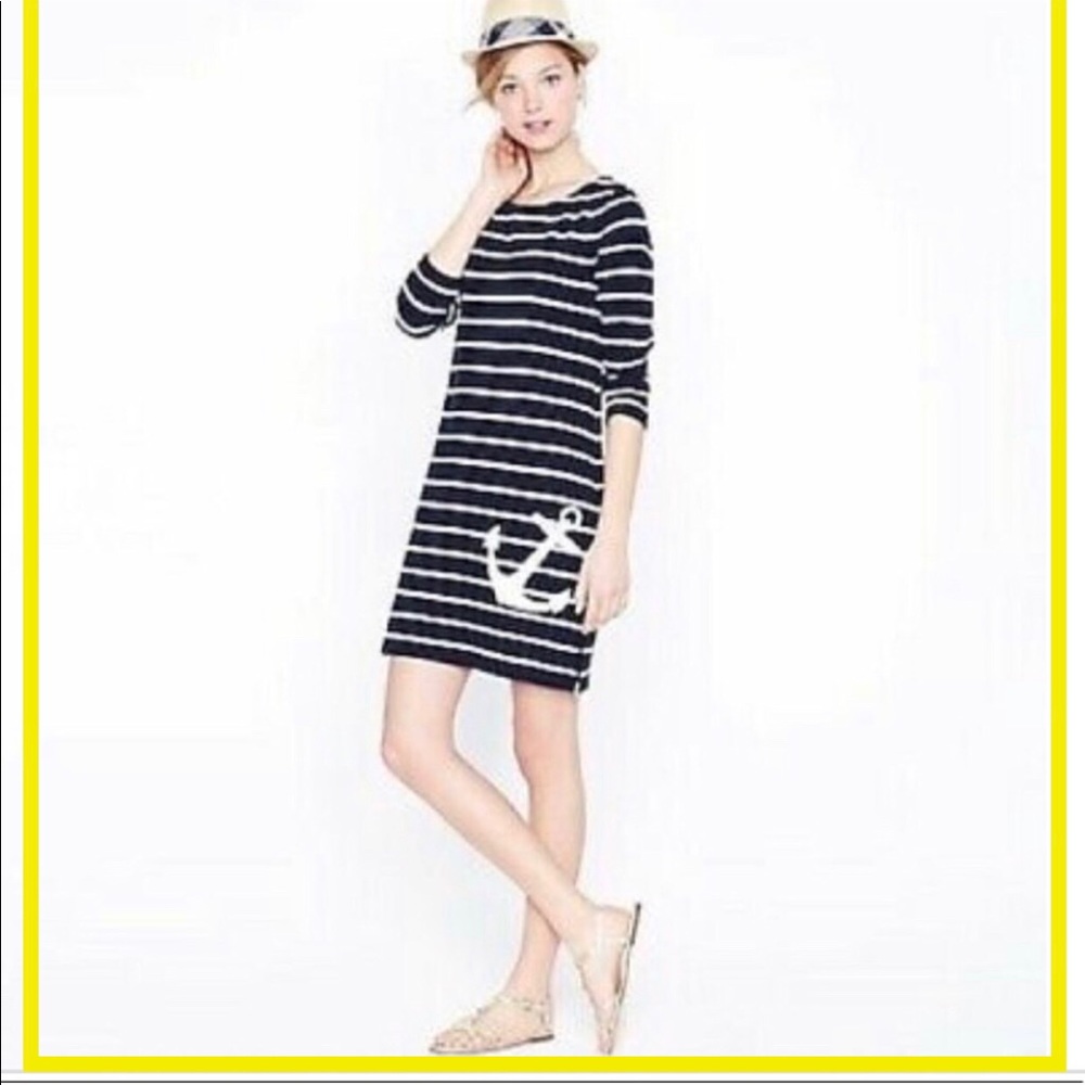 J CREW STRIPE ANCHOR MINI DRESS
